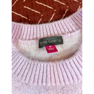 Vince Camuto Lavender Hearts Sweater Knit Pullover Long Sleeve‎ Size M
